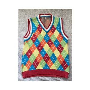 Argyle knit sweater vest